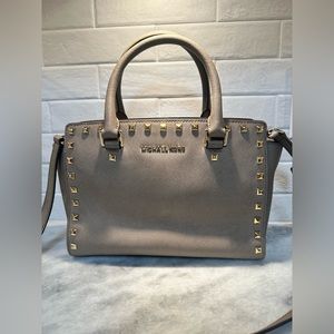 Taupe Studded Michael Kors Handbag